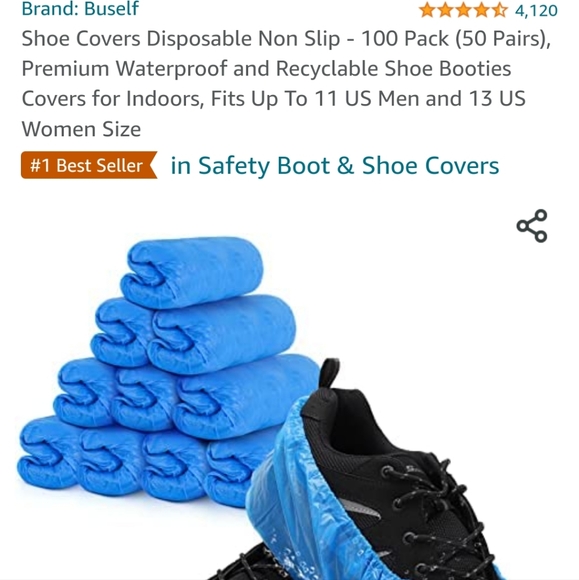 BUSELF Shoe Covers Blue Plastic - Picture 3 of 9